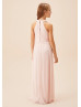 Crisscross Petal Chiffon Floor Length Junior Bridesmaid Dress